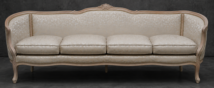 canapé marquise style Louis XV en tissu et bois sculpté MEUBLES DOBOIS