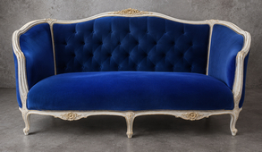 Canapé marquise style Louis XV avec tissu fleuri classique – MEUBLES DOBOIS