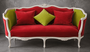 Canapé marquise style Louis XV avec tissu fleuri classique – MEUBLES DOBOIS