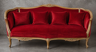 Canapé marquise style Louis XV avec tissu fleuri classique – MEUBLES DOBOIS