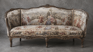 Canapé marquise style Louis XV avec tissu fleuri classique – MEUBLES DOBOIS