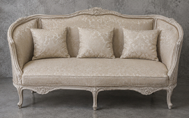 Canapé marquise style Louis XV avec tissu fleuri classique – MEUBLES DOBOIS