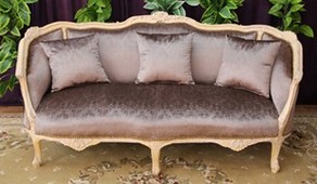 Canapé marquise style Louis XV en hêtre patiné gris – MEUBLES DOBOIS