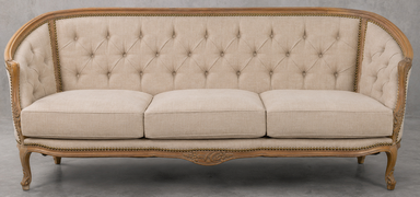 Banquette baroque Louis XV avec dossier enveloppant