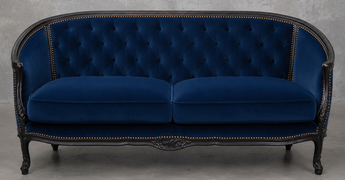 Banquette baroque avec pieds Louis XV et bois courbé