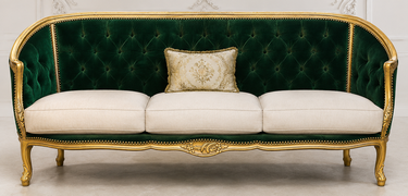 Canapé ottomane style Louis XV avec finition artisanale