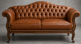 Banquette baroque Pompadour avec capitonnage décoratif