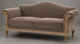 Banquette Pompadour style baroque par Meubles DOBOIS