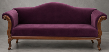 Banquette baroque sur mesure avec assise rembourrée