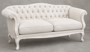 Banquette baroque Pompadour en bois massif personnalisable