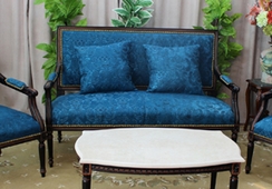 Salon Jacob style Louis XVI en bois doré et tissu ivoire – MEUBLES DOBOIS