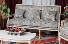 Canapé Jacob style Louis XVI finition acajou foncé – MEUBLES DOBOIS