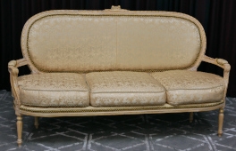 Canapé médaillon style Louis XVI en velours doré – MEUBLES DOBOIS