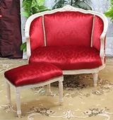 Canapé nid d’ange style Louis XVI en velours vert émeraude – MEUBLES DOBOIS