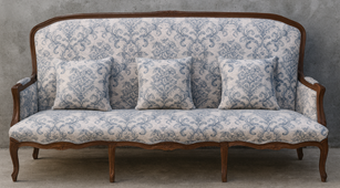 Canapé style Régence en bois doré et tissu ivoire – MEUBLES DOBOIS