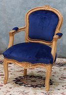 Fauteuil cabriolet enfant Louis XV en bois massif artisanal - MEUBLES DOBOIS