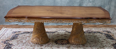 Table de salle à manger rectangulaire de prestige à 2 pieds centraux de style Empire – LES MEUBLES DOBOIS