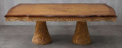 Grande table de repas rectangulaire à 2 pieds centraux de style baroque Empire – LES MEUBLES DOBOIS