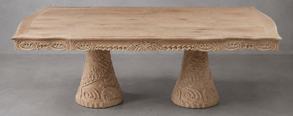 Table de salle à manger rectangulaire sculptée à 2 pieds centraux de style Empire – LES MEUBLES DOBOIS