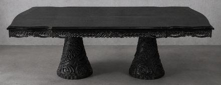 Table de repas rectangulaire à 2 pieds centraux sculptés de style baroque – LES MEUBLES DOBOIS