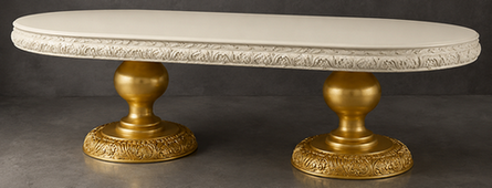 Table de salle à manger ovale à 2 pieds centraux sculptés de style baroque Empire – LES MEUBLES DOBOIS