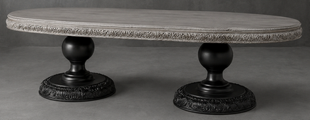 Table de salle à manger ovale sculptée à 2 pieds centraux de style baroque – LES MEUBLES DOBOIS