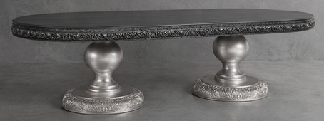 Table de salle à manger ovale artisanale à 2 pieds centraux de style baroque Empire – LES MEUBLES DOBOIS