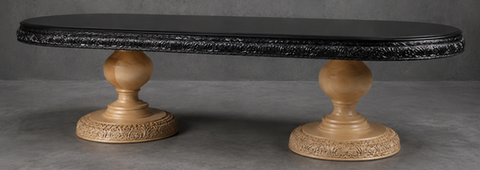 Table de salle à manger ovale de style Empire à 2 pieds centraux décorés – LES MEUBLES DOBOIS