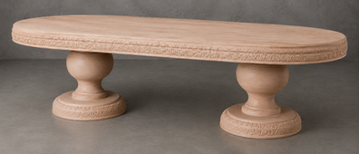 Table de salle à manger ovale de style Empire à 2 pieds centraux baroques – LES MEUBLES DOBOIS