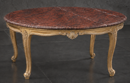 Table basse ronde de salon style Louis XV fabriquée sur mesure - LES MEUBLES DOBOIS