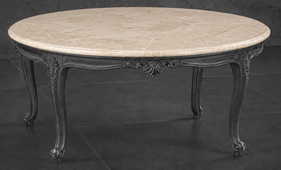 Table basse ronde de salon style Louis XV en bois massif - LES MEUBLES DOBOIS