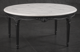 Table basse ronde de salon style Louis XVI fabriquée sur mesure - LES MEUBLES DOBOIS