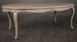 Table de repas ovale style Louis XV en bois massif pour salle à manger - LES MEUBLES DOBOIS