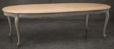 Table de salle à manger ovale style Louis XV personnalisable sur mesure - LES MEUBLES DOBOIS