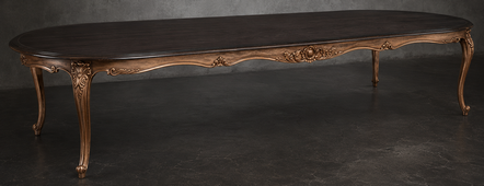 Grande table de salle à manger ovale style Louis XV pour dix à vingt personnes - LES MEUBLES DOBOIS