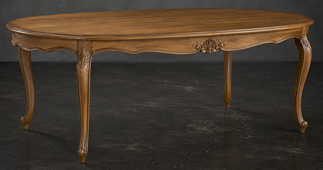 Table de repas ovale style Louis XV en bois sculpté pour salon ou restaurant - LES MEUBLES DOBOIS