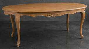 Table de salle à manger ovale style Louis XV fabriquée sur mesure - LES MEUBLES DOBOIS