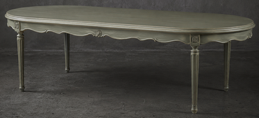Table de salle à manger ovale style Louis XVI en hêtre brut sur mesure - LES MEUBLES DOBOIS