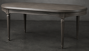 Table de repas ovale style Louis XVI blanc cérusé en bois sculpté - LES MEUBLES DOBOIS