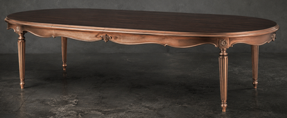 Table de salle à manger ovale style Louis XVI laquée blanche en bois massif - LES MEUBLES DOBOIS