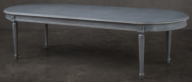 Grande table de repas ovale style Louis XVI couleur cuivre sur mesure - LES MEUBLES DOBOIS