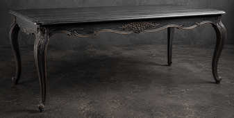 Table de repas rectangulaire style Louis XV en bois sculpté pour salle à manger - LES MEUBLES DOBOIS