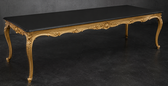 Table de repas rectangulaire style Louis XV avec pieds et ceinture sculptés - LES MEUBLES DOBOIS