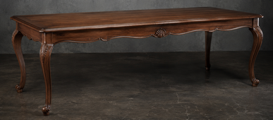 Grande table de salle à manger rectangulaire style Louis XV pour dix à vingt personnes - LES MEUBLES DOBOIS