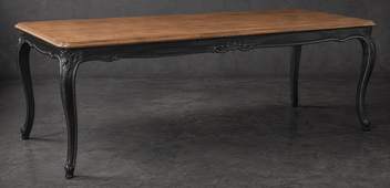 Table de salle à manger rectangulaire style Louis XV réalisée sur mesure en bois sculpté - LES MEUBLES DOBOIS