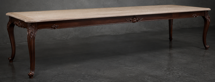 Grande table de repas rectangulaire style Louis XV en bois massif pour réception - LES MEUBLES DOBOIS