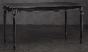 Table de repas rectangulaire style Louis XVI gris foncé en bois massif - LES MEUBLES DOBOIS