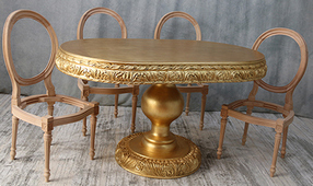 Table bistrot style baroque en bois massif pour restaurant - Meubles DOBOIS