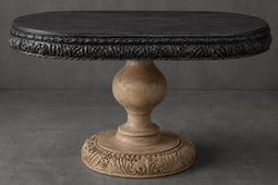 Table de repas ovale sculptée à 1 pied central de style baroque Empire – LES MEUBLES DOBOIS