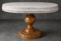 Table de salle à manger ovale sur mesure à 1 pied central de style baroque – LES MEUBLES DOBOIS